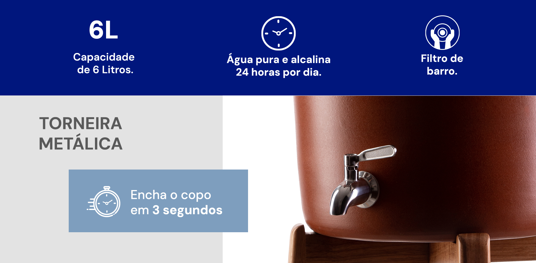 Descrição visual do purificador Acqualive Terracota 5